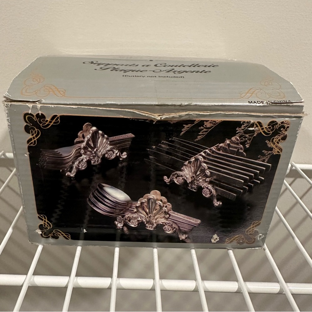 Vintage silver plated Buffet caddies for silverware set